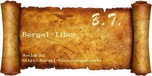 Bergel Tibor névjegykártya